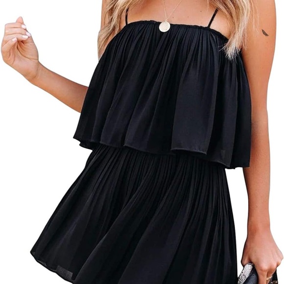 EXLURA Pleated Romper Dress Women size L - Picture 5 of 10